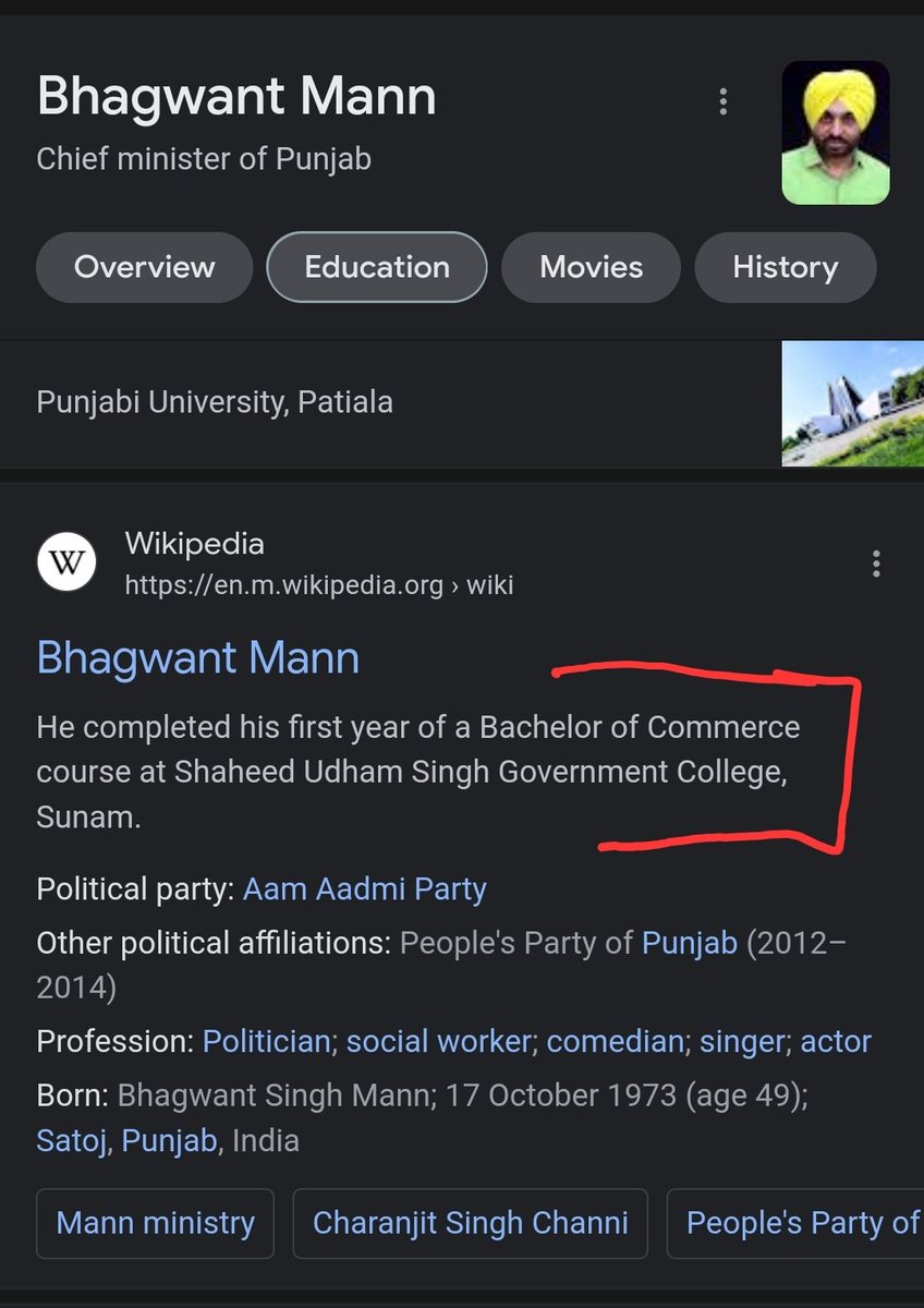 देखिए दोगलापन <a href="/ArvindKejriwal/">Arvind Kejriwal</a> <a href="/SanjayAzadSln/">Sanjay Singh AAP</a> <a href="/AamAadmiParty/">AAP</a> का।
#प्रधानमंत्री पढा लिखा हो उसे देश चलाना है जिसने MA की पर वो #अनपढ़ है।
पर पंजाब के #मुख्यमंत्री <a href="/BhagwantMann/">Bhagwant Mann</a> 12वी पास, वो इतने पढ़े लिखे कि राज्य चला सकते है। <a href="/msisodia/">Manish Sisodia</a> डिप्लोमा होल्डर वो 18 विभाग चला सकते है। 😂