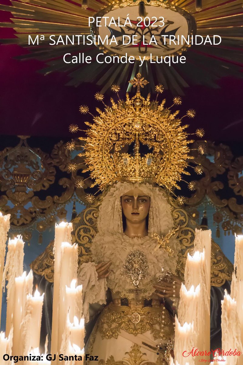 PETALA | La petalá que nuestro Grupo Joven hace en honor a María Stma de la Trinidad, tendrá lugar en la calle Conde y Luque (antes de la Plaza de Agrupación de Cofradías). 
📸: <a href="/SentirCordoba/">Sentir Córdoba</a>