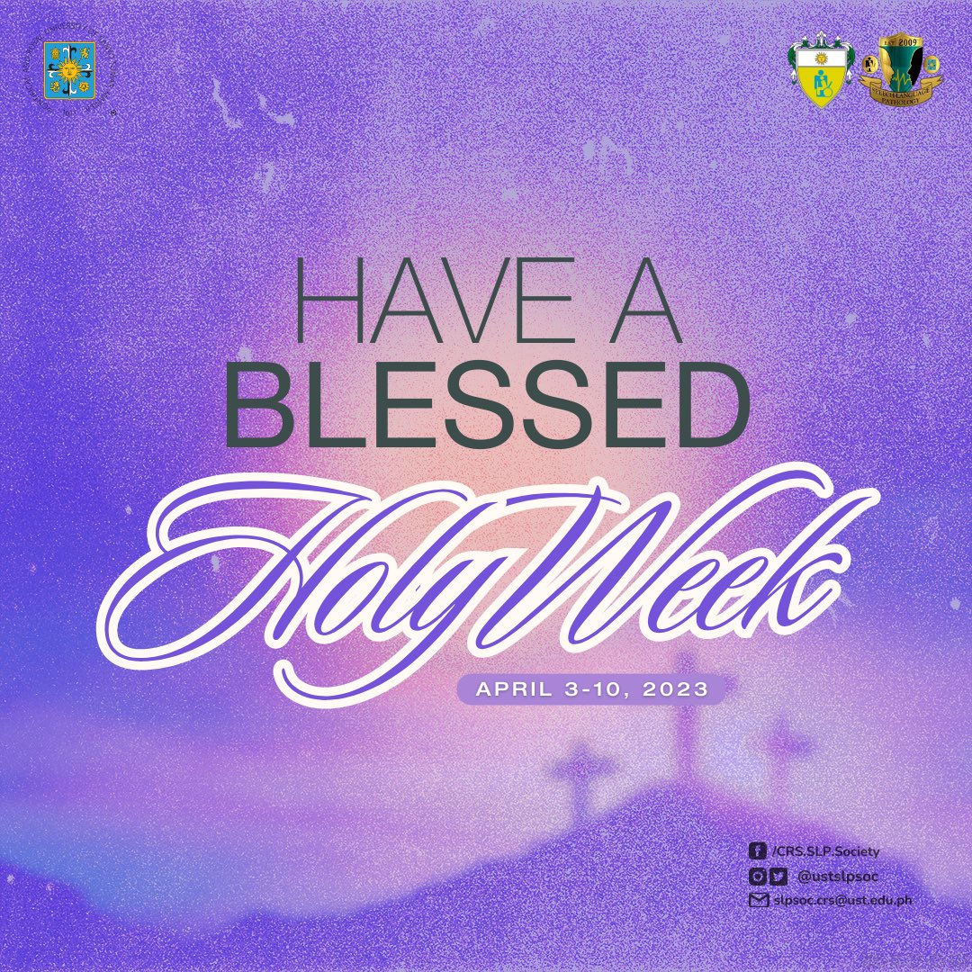 ustslpsoc's tweet photo. Starting April 3 to 10, let's us observe the activities of this year's Lenten Season.💜🤍 

May we take this moment to rest, unwind, reflect, and commemorate the importance of the 𝗛𝗢𝗟𝗬 𝗪𝗘𝗘𝗞!✝️🤍

Board by: Alhonzo Tuscano
Captions by: Merrill Sena https://t.co/YlXL2ZtZ6h