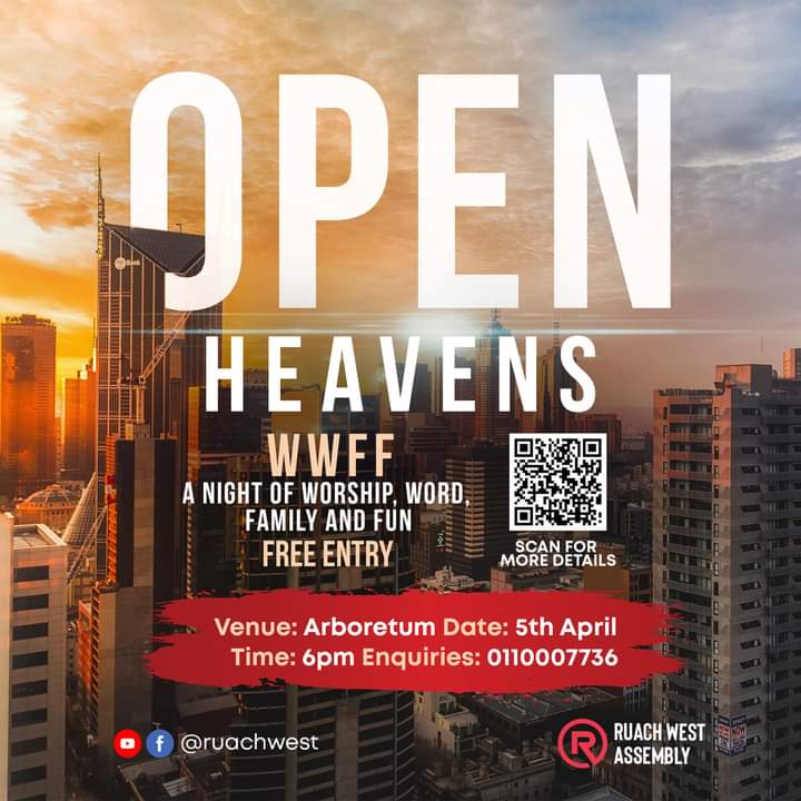 FlaviaMurugi's tweet photo. This Easter on the 5th of April, Ruach West Assembly brings you an evening of worship, word, family and fun.🎺🕺🏾💃🏾 And guess what? You are the real MVP. 🤩We can't afford to have you miss this.🥳🥳
 
Better mark your calendars and spread the word Fam.

#OpenHeavens https://t.co/9SFtbuGsax