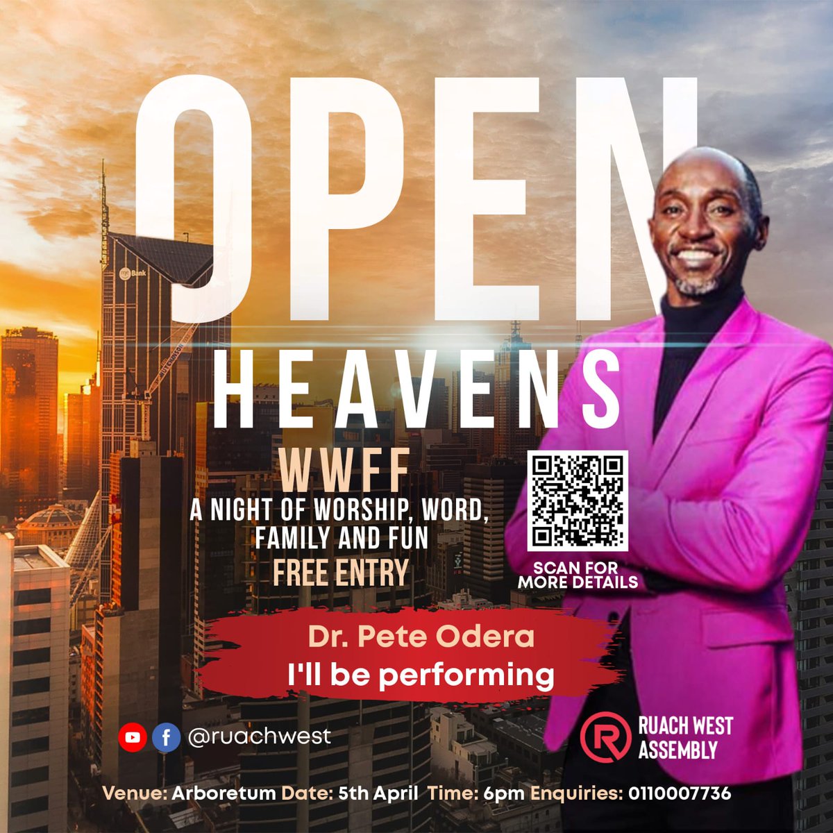 FlaviaMurugi's tweet photo. This Easter on the 5th of April, Ruach West Assembly brings you an evening of worship, word, family and fun.🎺🕺🏾💃🏾 And guess what? You are the real MVP. 🤩We can't afford to have you miss this.🥳🥳
 
Better mark your calendars and spread the word Fam.

#OpenHeavens https://t.co/9SFtbuGsax