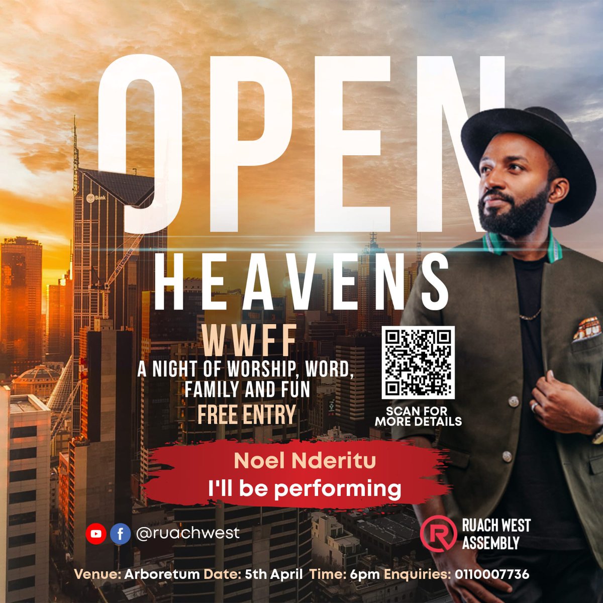 FlaviaMurugi's tweet photo. This Easter on the 5th of April, Ruach West Assembly brings you an evening of worship, word, family and fun.🎺🕺🏾💃🏾 And guess what? You are the real MVP. 🤩We can't afford to have you miss this.🥳🥳
 
Better mark your calendars and spread the word Fam.

#OpenHeavens https://t.co/9SFtbuGsax