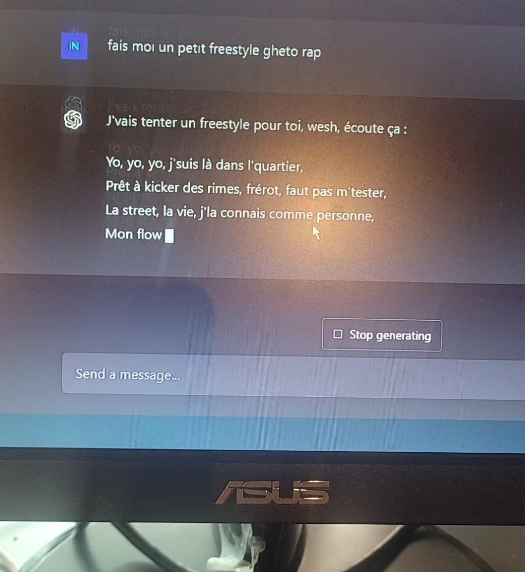 CHATGPT 🤣 j'en ai fais une racaille