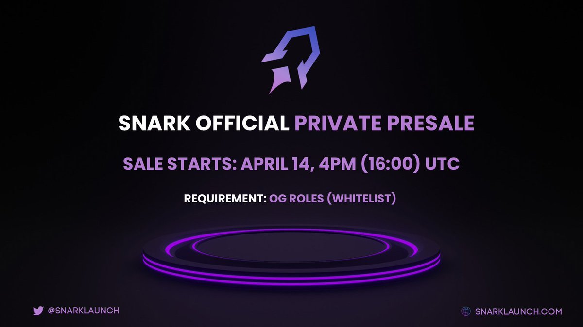 🔥 很高兴与 @SnarkLaunch 合作送出赠品 🔥

据说场外白单炒到了50U一个，那势必得整个福利给大家！

🏆抽 5x OG ＋ 250$ 等值代币

1⃣Follow @0xJimc  &amp; @SnarkLaunch
2⃣加入：discord.gg/snarklaunch
3⃣点赞＋转发＋评论

⏰48小时

#zksync #SnarkLaunch #Giveaway