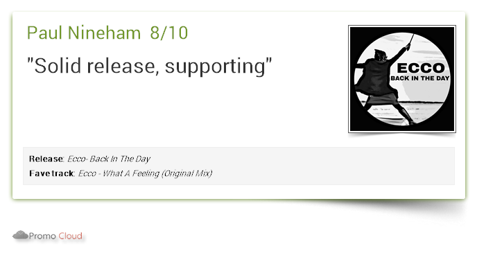 Ecco_Kmb's tweet photo. Paul Nineham supports: Ecco- Back In The Day  8/10 #newrelease https://t.co/f3y9ZQSj3n https://t.co/PUXQpUMwJt