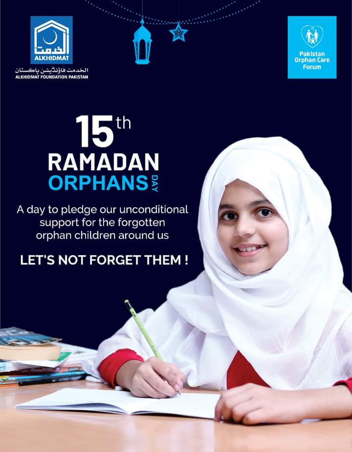 FAtimA20202023's tweet photo. 15th Of Ramadan is a 𝐖𝐨𝐫𝐥𝐝 𝐎𝐫𝐩𝐡𝐚𝐧 𝐃𝐚𝐲, celebrated to show solidarity and compassion for Orphan Children.
#15_Ramadan2023 #Orphans_Day #LifeSmilesback #Orphans #Zakat #Aghosh #Ramadan #Alkhidmat #Pakistan https://t.co/gkKdTX0Zus