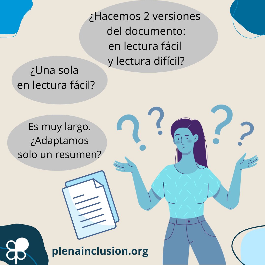 Cuando hacemos #lecturafácil, podemos tener muchas dudas 🥴 Hoy publicamos un artículo con algunas ideas para resolverlas 

🗣️ ¡Participa! Cuéntanos cómo lo haces tú o pon ejemplos que te gustan 😍

⬇️ Artículo
plenainclusion.org/noticias/la-ac…