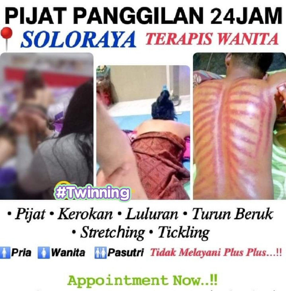 Crish0807's tweet image. #pijatsolo
WA ada di bio

#massagesolo #pijatpanggilansolo #traditionalmassage #pijatsurakarta #pijatsoloraya #infopijatsolo #infopijatsoloraya #infoterapissolo #pijaturutsolo #surakarta #solobaru #pijat #massage #fullbodymassage #pijatfullbody #pijatpanggilan24jam 
#pijatpasutri