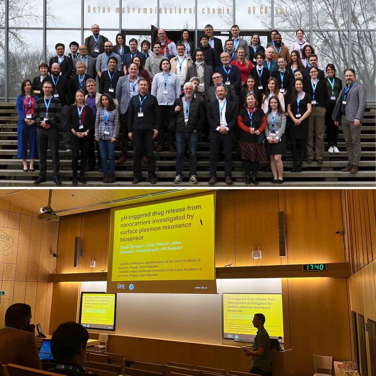 Our team was participating of the #PragueMeeting on #TumorTherapy and Imaging which took place on 20-21 of March on the #IMCH. Tomáš Špringer presented the contribution about monitoring of #drugrelease from polymeric carriers.