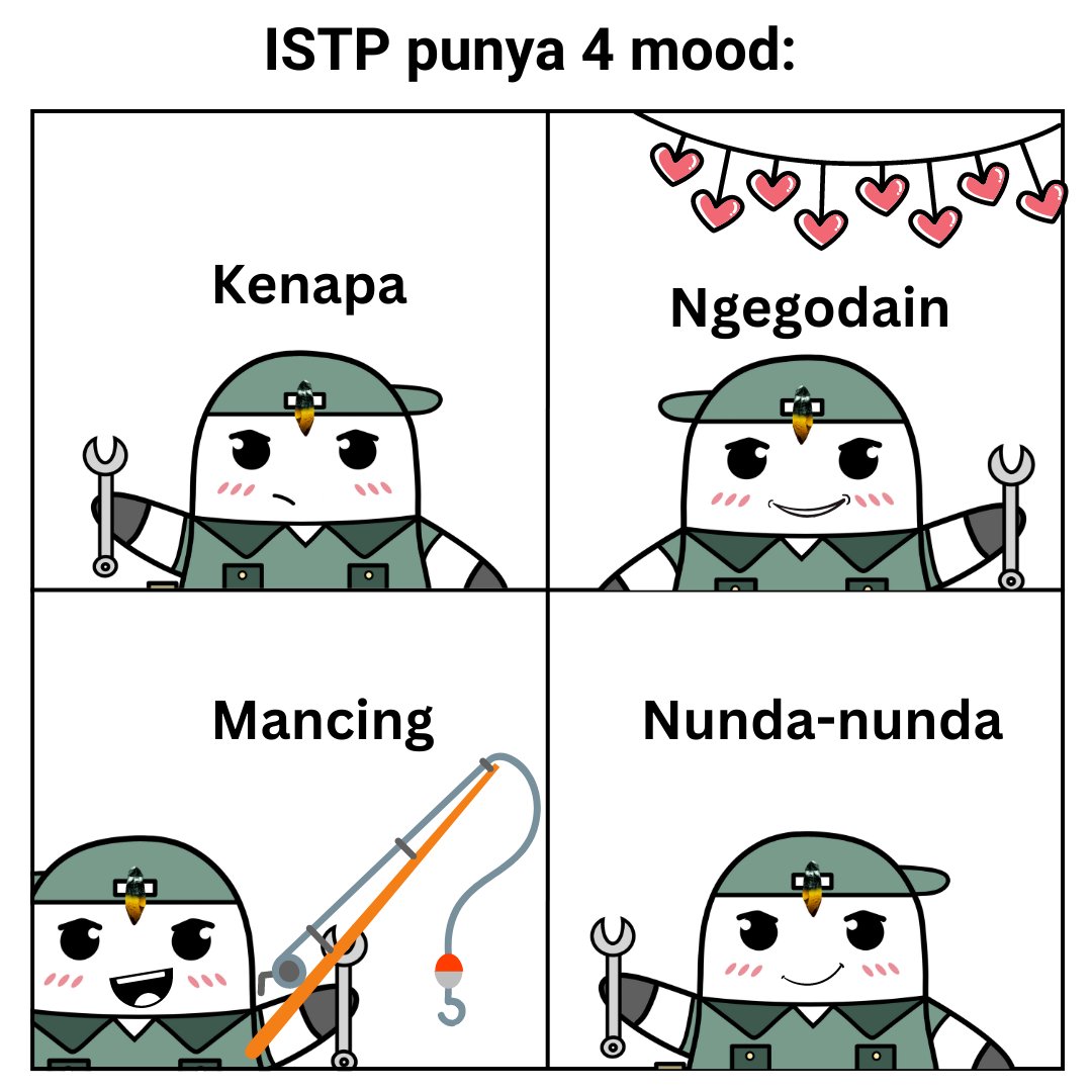 Boo_Indonesia's tweet photo. Dapet ikan ngga tuh?
#ISTP #memeISTP #16tipekepribadian #16kepribadian https://t.co/RxIwLRqCDE