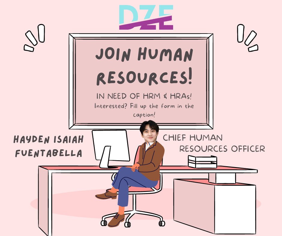 cutiengrpw's tweet photo. INTERESTED TO HELP OUT IN HUMAN RESOURCES, either as an assistant or manager? You've come to the right place! Fill up the DZE Hiring form and join me in HR! 

https://t.co/cqweeh4idf https://t.co/7dmb6zOYzo