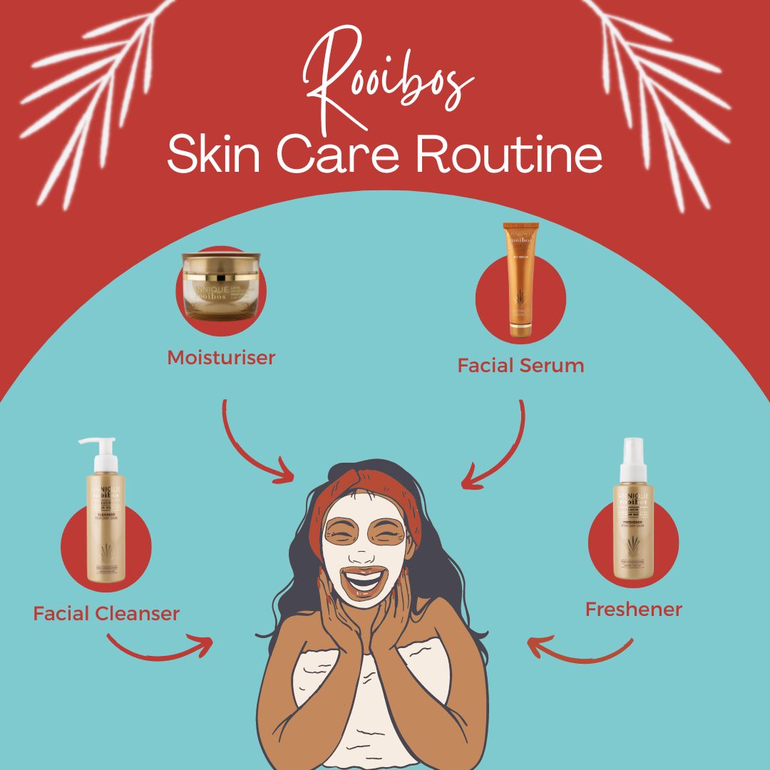 Looking for healthy skin?🤔 Try adding 𝗥𝗼𝗼𝗶𝗯𝗼𝘀-𝗶𝗻𝗳𝘂𝘀𝗲𝗱 𝗽𝗿𝗼𝗱𝘂𝗰𝘁𝘀 to your skin care regimen and see the rewards for yourself! 🌿 

#AnniqueRooibos #HealthySkin #RooibosBenefits #SkinCare #RooibosSkinCare #RooibosBeauty #BuyLocal