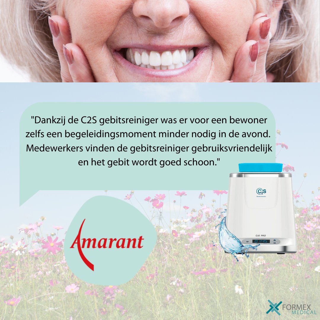 FormexMedical's tweet image. Bij Amarant wordt de gebitsreiniger ingezet. Met een druk op de knop wordt geen enkel plekje overgeslagen en de gebitsreiniger voorkomt vorming van tandplak en tandsteen. Terwijl medewerkers de handen vrij hebben voor andere werkzaamheden.

formex-medical.nl/producten/hulp…