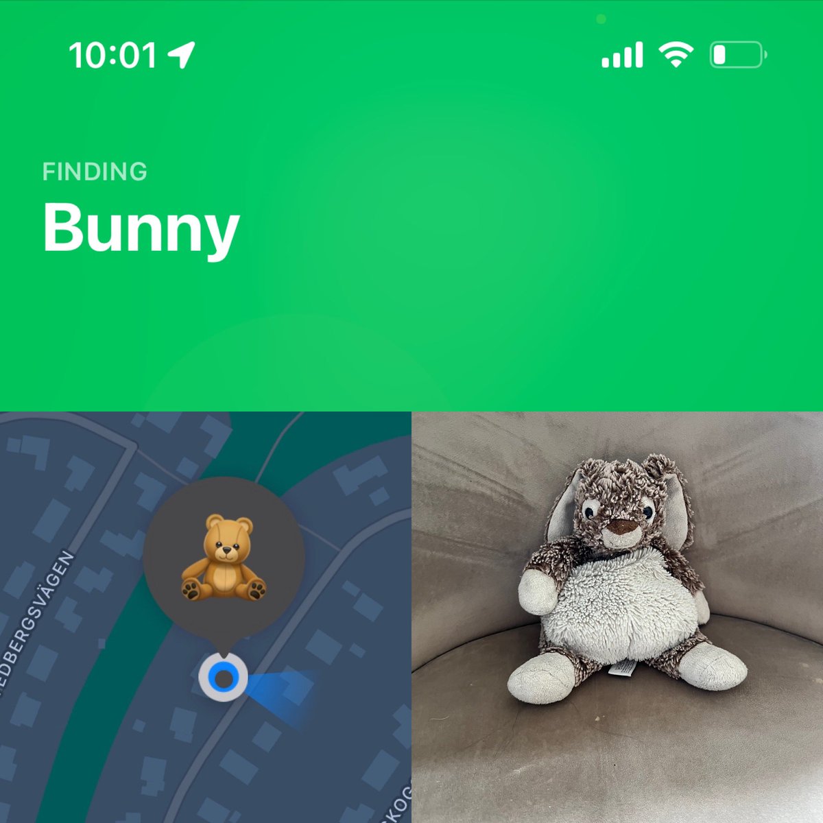 My daughters bunny have been eluding me for years now, so in an effort to spend less time searching for it I have enlisted the help of technology 😂🤪🧸