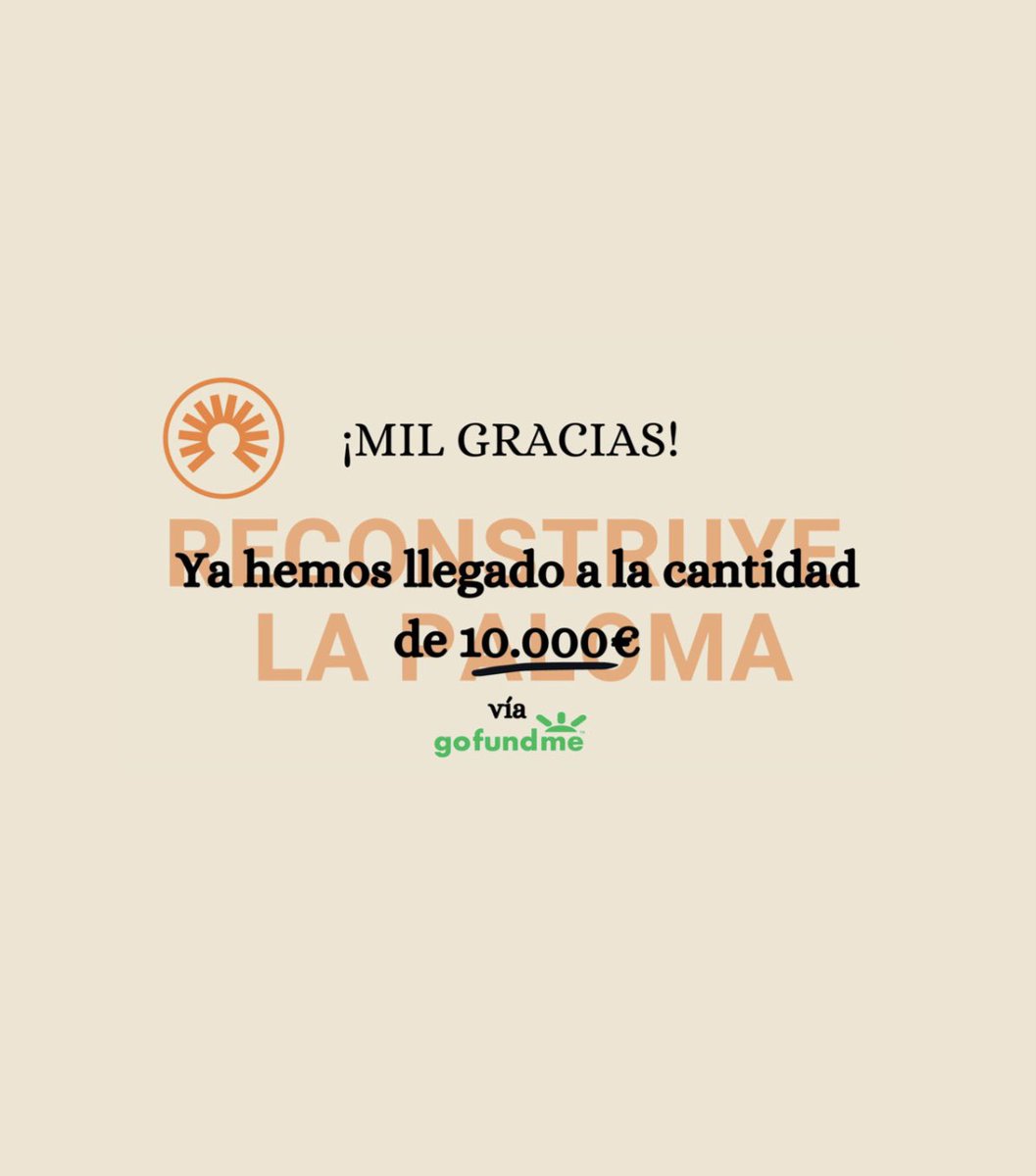 virgenlapaloma's tweet photo. Gracias a tu generosidad, hemos llegado a 10.000 euros en donativos a través de https://t.co/BJeK56SDtL Esto, sumado a todo lo recaudado desde el lanzamiento de la web el pasado mes de enero, hace un total de más de 564.000 euros. 💪
#YoReconstruyoLaPaloma https://t.co/uCJNzTGLLj