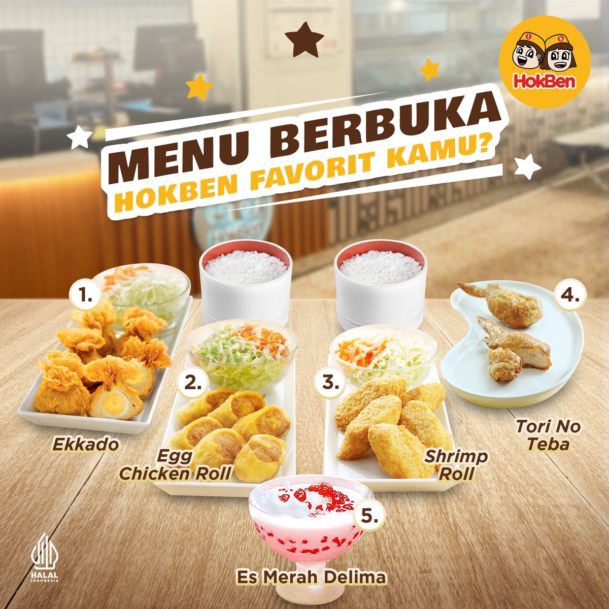 HokBen's tweet photo. Dari sekian banyak menu lezat dari HokBen, pasti ada yang paling jadi favorit kamu buat buka puasa dong? 🤔🍱

Btw, kalian lebih suka ngemil dulu atau langsung makan berat nih? 🍤🍚😍

#BentoRamadhan #MenuRamadhan #SerunyaMakanHokBen #HokBenHalal #JapaneseFood #Halal https://t.co/yci4VHZMc8