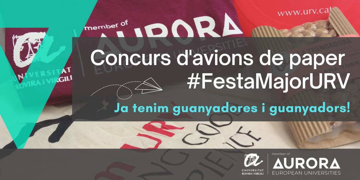 Enhorabona als finalistes del Concurs d’avions de paper #ICenter #AuroraURV ! Rebreu un correu a la vostra adreça URV amb els passos a seguir per recollir el vostre premi. Gràcies a tots/es els participants!