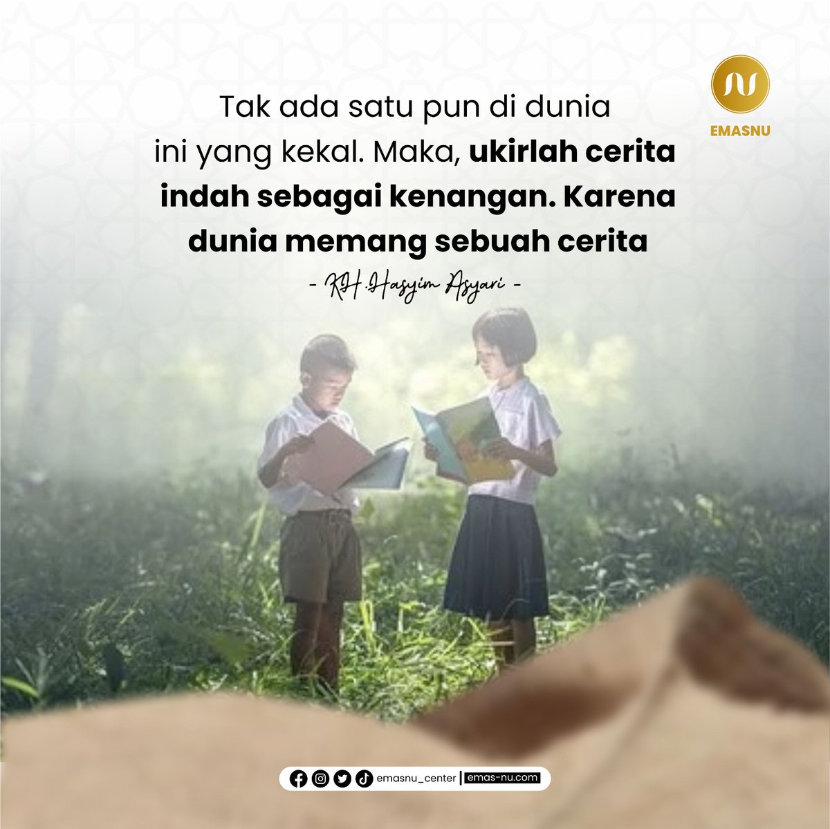 Hadratussyyaikh KH. Hasyim Asy'ari mengingatkan kita bahwa tak ada satupun di dunia ini yang kekal. 

Maka, ukirlah cerita indah sebagai kenangan.

Salah satu cara kita mengukir cerita indah sebagai kenangan di masa depan adalah dengan mulai menabung dari sekarang. <a href="/Ecko29502961/">Bang Eko</a>