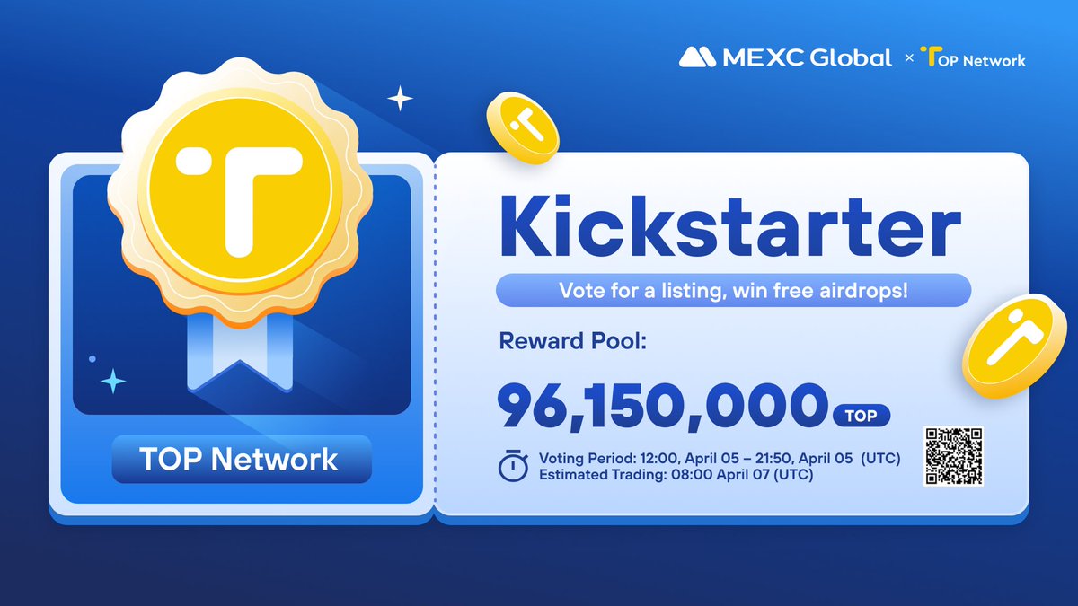 MEXC's tweet photo. The @topnetwork_top Kickstarter is coming to @MEXC_Global🔥
🗳Vote with $MX to support the $TOP listing and share 96,150,000 $TOP airdrops
⏰Voting period: 12:00 Apr 5 - 21:50 Apr 5 (UTC)
📈Trading: 08:00 Apr 7 (UTC)
Details: https://t.co/ak4sIzcnDh
#MEXC #TOPNetwork https://t.co/2t7hgrG4CT
