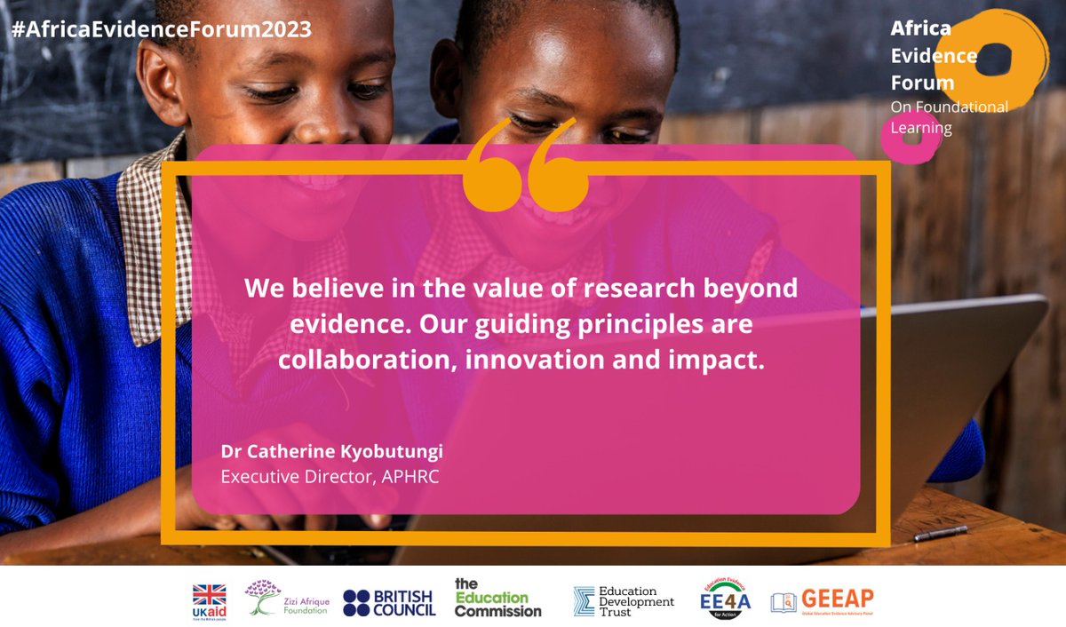 mizizielimu's tweet photo. With the emerging trends in education, it is important to become innovative while also partnering with other agencies which will help actualize these ideas, thereby creating more impact. ~ Dr. Catherine Kyobutungi, Executive Director @aphrc
#AfricaEvidenceForum2023 https://t.co/8XxBMepk7n