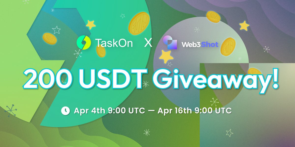 Web3_Shot's tweet photo. Excited to announce our special #Giveaway with #TaskOn is coming!

🎁 Win the lucky draw with 200 $USDT
⏰ Apr 4th, 9:00 - Apr 16th, 9:00 (UTC)

Finsh 4 media tasks &amp; Win your rewards⬇️
https://t.co/A6c3dHunFC

#Airdrop #Crypto https://t.co/MmlVG462oC