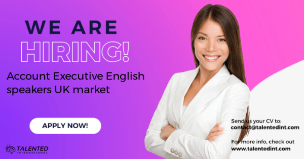 TalentedInt's tweet photo. New role! Account Executive English speakers UK market - #Barcelona. https://t.co/YczxHAlGUc