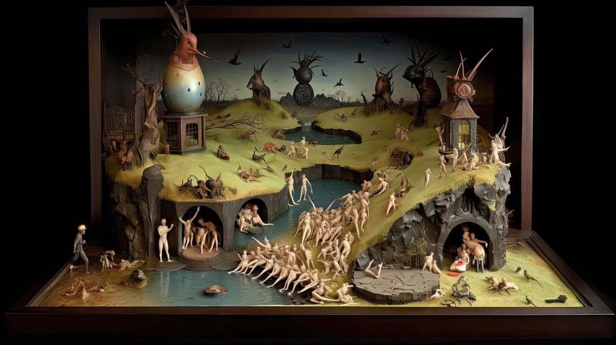'Diorama of 'The Garden of Earthly Delights' by Hieronymus Bosch'
Edition 1/1
48 hour auction has started at 5 Tezos
2,912 x 1,632

Link in comments below

#HieronymusBosch #Diorama
