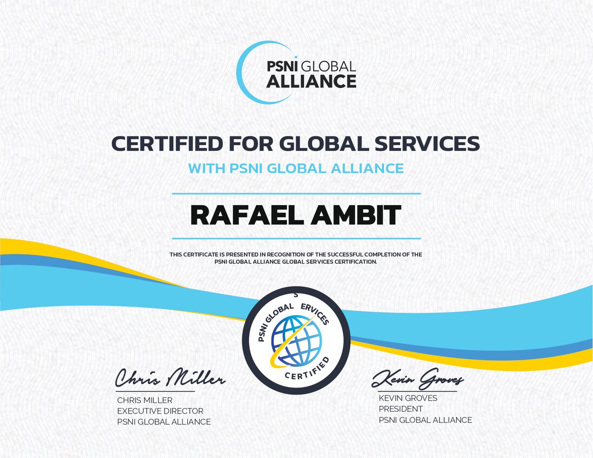 DitecAv's tweet photo. Nos complace anunciar la ampliación de nuestras certificaciones como PSNI Global Services y PSNI Global Deployment.
-
We are pleased to announce the extension of our certifications as PSNI Global Services and PSNI Global Deployment.

https://t.co/HWI0knZqMi https://t.co/EfEHMNMfk0