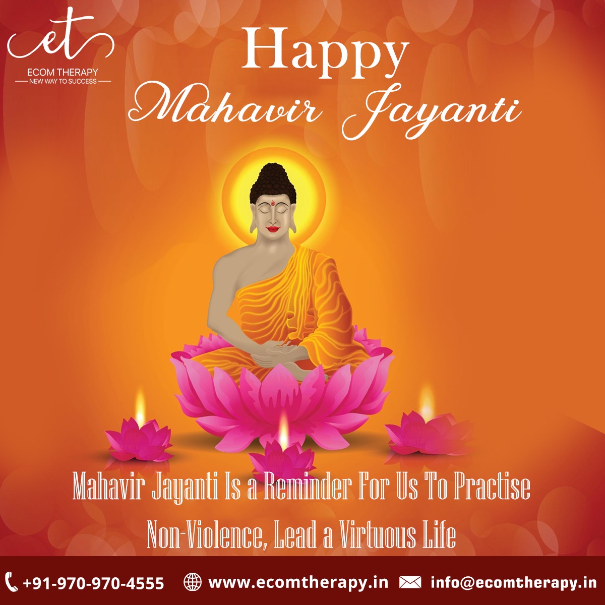 ECOM THERAPY wishes everyone 
HAPPY MAHAVIR JAYANTI🙌🏻

#ecomtherapy #ecommercebusiness #mahavirjayanti #mahavirjayanti🙏 #mahavirjayanti2023 #tuesdayvibes #tuesdaymotivation #tuesdayspecial #bangaloreinfluencer #bangalorediaries