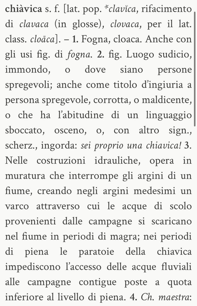 Reference per chi non conosce il termine “chiavica”