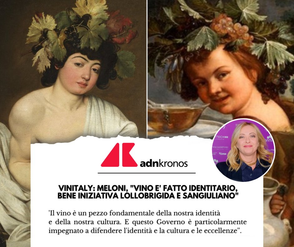 🍷#Vinitaly2023 : @GiorgiaMeloni, 'Vino è fatto identitario, bene iniziativa @FrancescoLollo1 e @g_sangiuliano' 
Su @Adnkronos