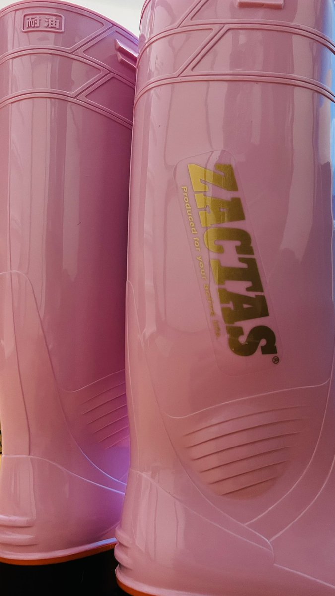 念願の‼️ ザクタス、ピンク長靴当たっちゃいました🤩 @kohshin_rubber