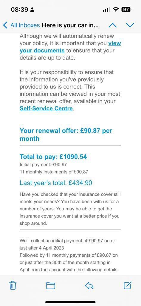 Hi @Zenith_Insure , any chance you could explain why my renewal quote went from £434+ last year to £1090+ this year? And with zero claims made? 

Thanks 😊