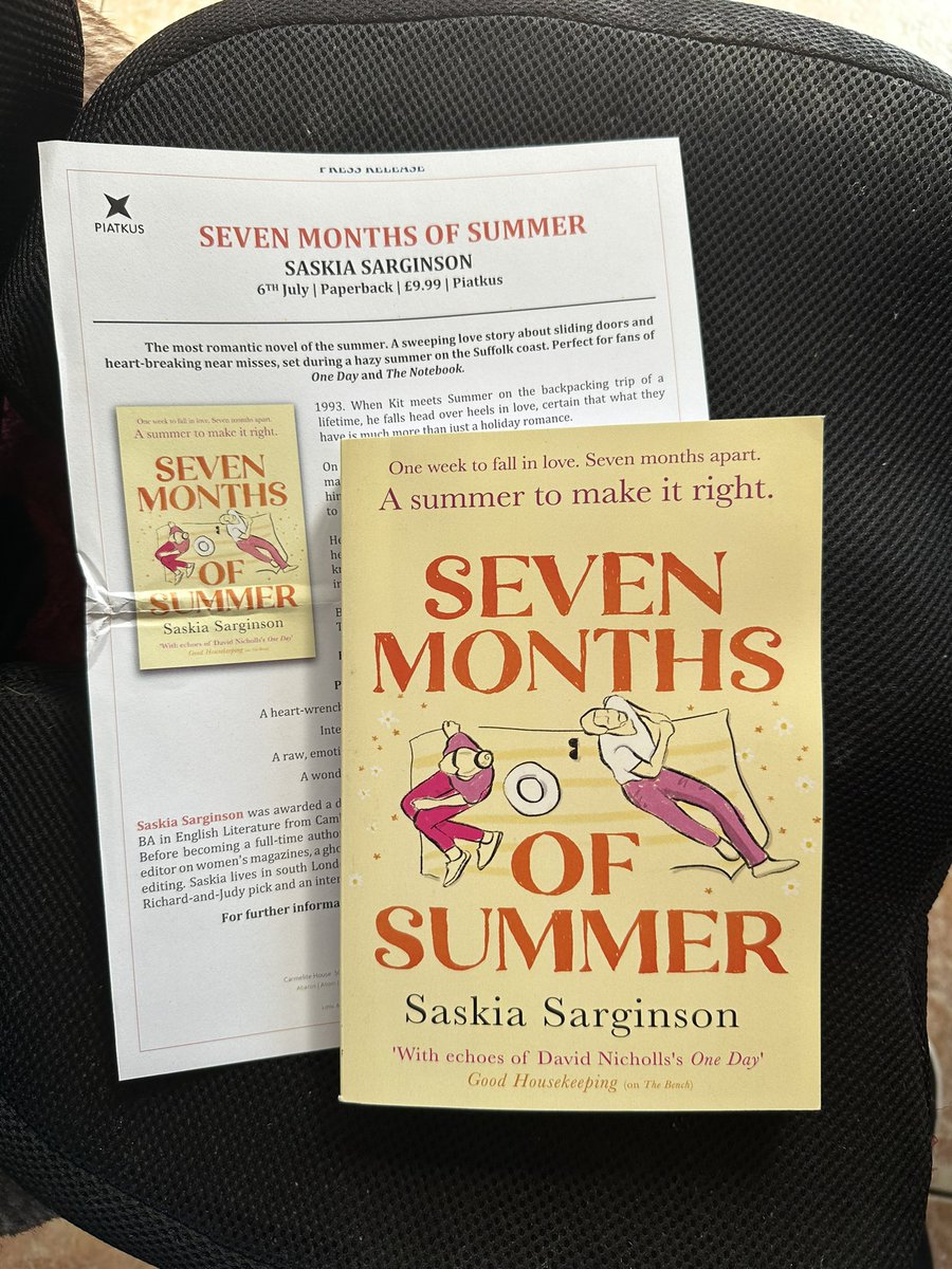 I really love this author! Thanks for the .#BookPost @BethWright26 @PiatkusBooks #SevenMonthsofSummer by @SaskiaSarginson - publishes 6 July