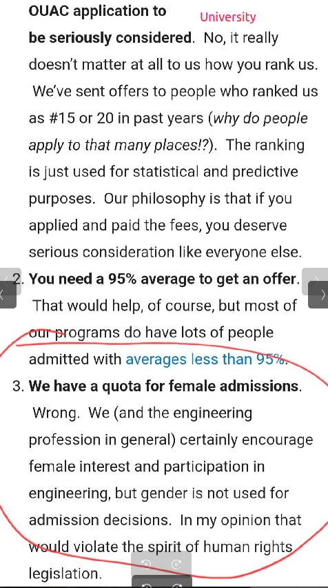 dyellowkl's tweet image. @tdsb central high school policy violates human rights based on gender. University: "Gender is not used for admission decisions,it violates the spirit of human rights legislation!" #TDSB #Tdsbparents #HumanRights #GenderEquality #onted #cdned @Sflecce @tdsbparents @GuardiansVOTE