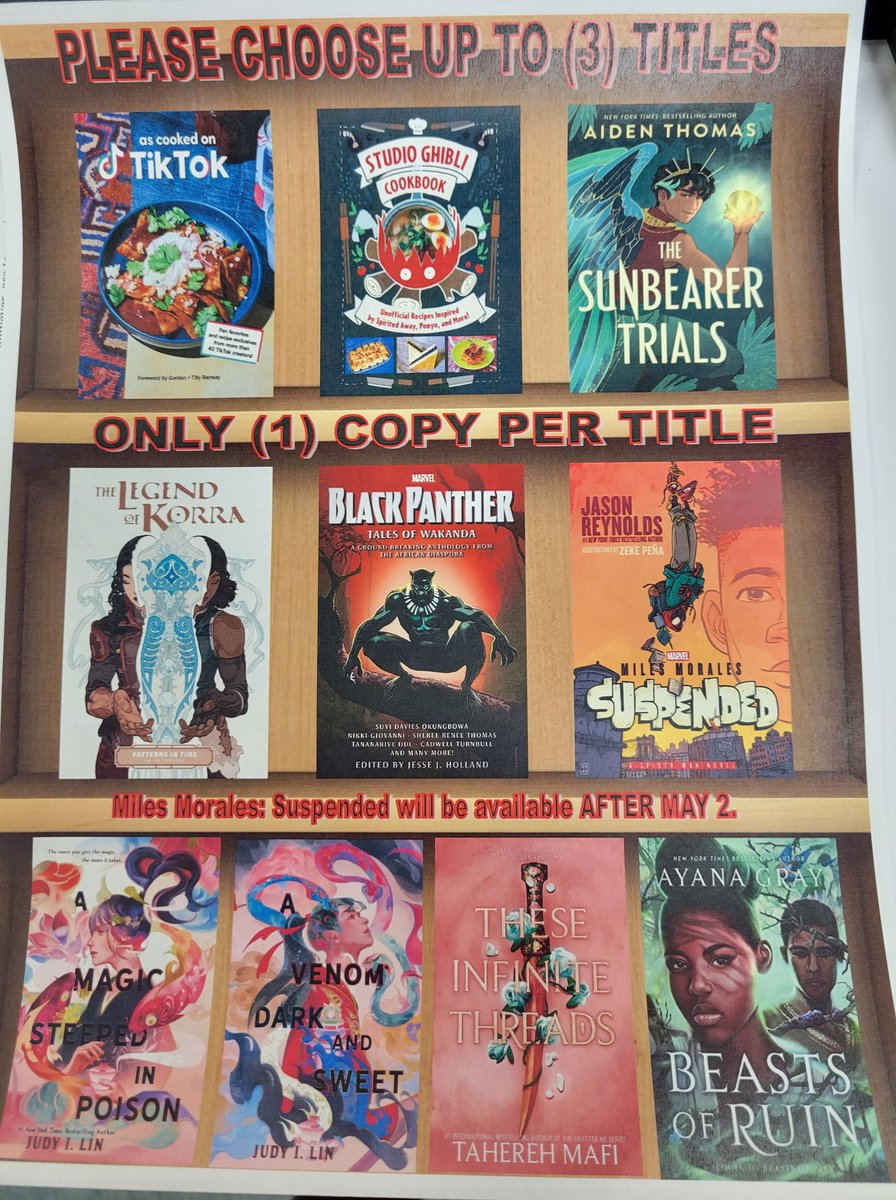 RTHSSTEMMC's tweet photo. STUDENTS, the free book bundles are back. All you need to do is select 3 titles and email us. We will contact you once they arrive.
@abritten@rich227.org 
@bcorsaro@rich227.org 
@RichTownshipHS 
@RTHSActivities 
@RichieTheRaptor 
@STEM_LaFrance 
@Rich227_EdTech https://t.co/X3oT6aTbVA