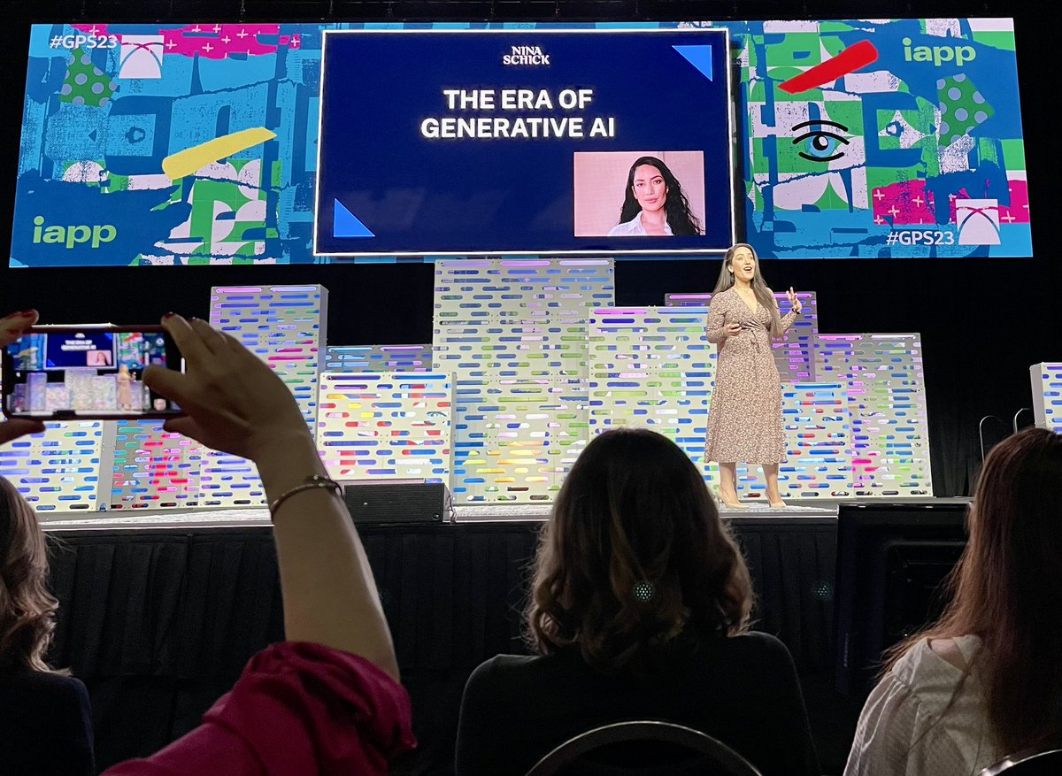 christinayiotis's tweet image. IAPP - International Association of Privacy Professionals Global Summit #GPS23 Opening Keynote by Nina Schick, Author, Entrepreneur, Advisor Specialising in Generative AI/Founder, Tamang Ventures #GenerativeAI #FoundationalModel #StableDiffusion #ChatGPT @PrivacyPros @NinaDSchick