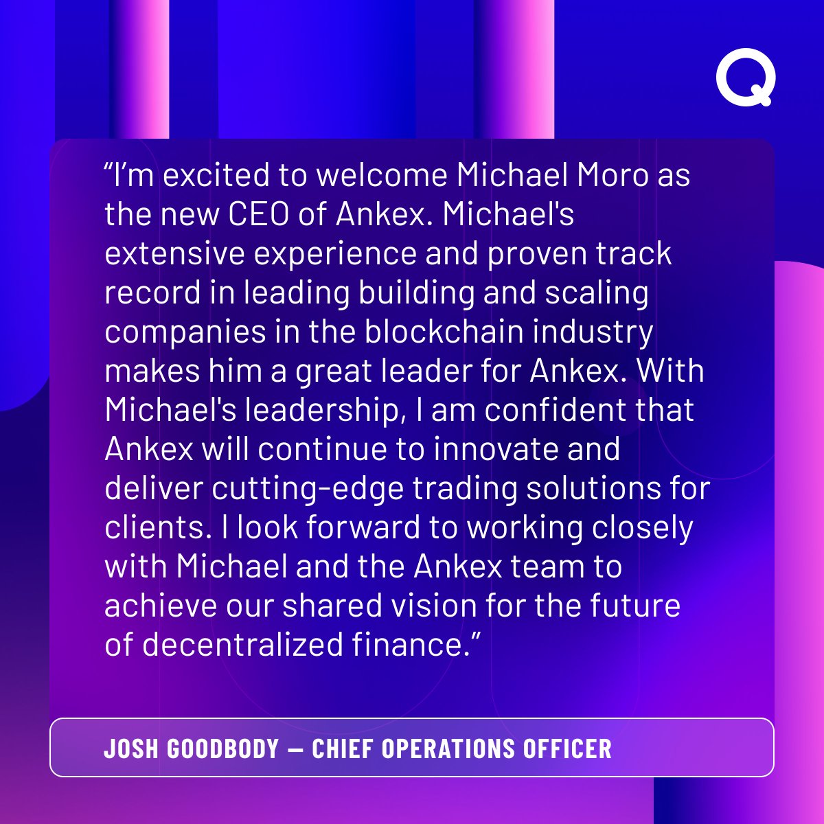 OPEN Custody Protocol (OCP) 🔑⛓️ (@opencustody) on Twitter photo Cheers to a bright future for decentralized finance!
Qredo's <a href="/JoshGoodbody/">Josh | Warden Protocol</a> shares his excitement for <a href="/michaelmoro/">Michael Moro</a> joining <a href="/Ankexcom/">Ankex</a> as CEO🎉⭐️ Cheers to a bright future for decentralized finance!
Qredo's <a href="/JoshGoodbody/">Josh | Warden Protocol</a> shares his excitement for <a href="/michaelmoro/">Michael Moro</a> joining <a href="/Ankexcom/">Ankex</a> as CEO🎉⭐️