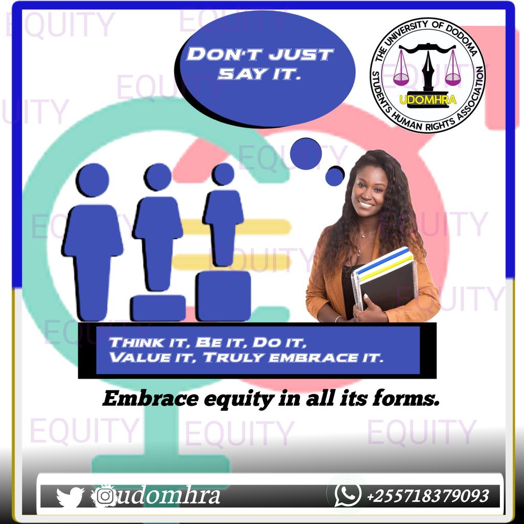UDOMHRA's tweet photo. Embrace Equity! 🙅‍♂️🙅💁🏻‍♂️💁
@AnnaHolmstromTZ
@humanrightstz https://t.co/3h7E7zI1uh