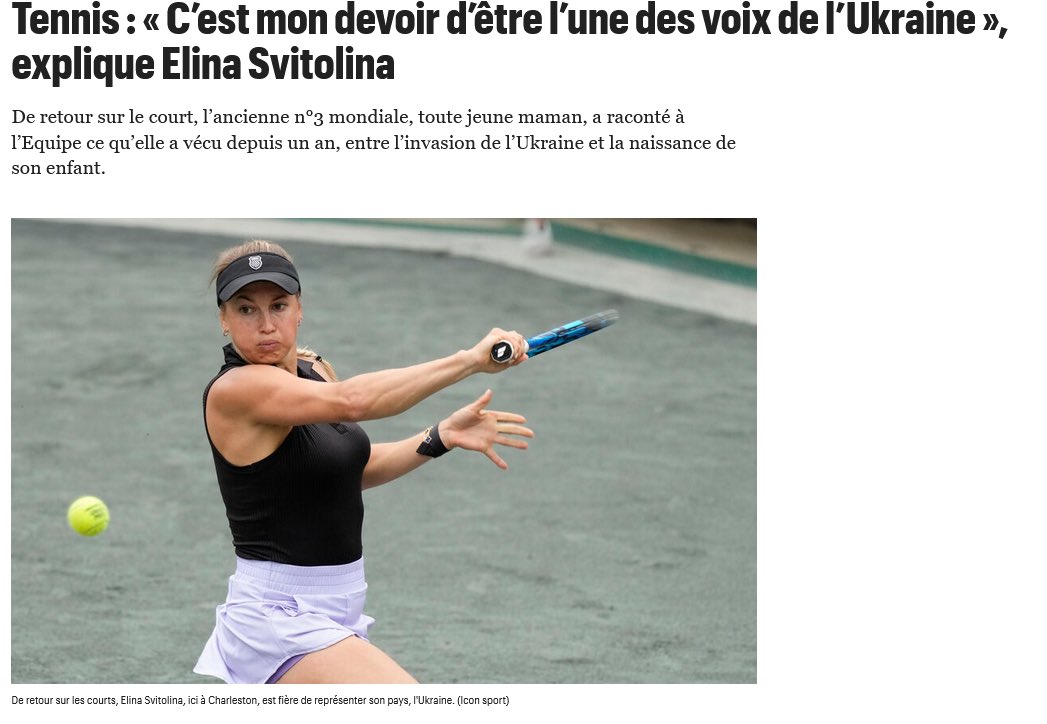 sebKTLi's tweet photo. @leparisiensport Quand on fait un article sur une joueuse de tennis qui effectue son retour sur les courts, c’est si difficile que ça d’illustrer l’article avec une photo de la-dite joueuse et non celle de son adversaire du jour? 🤭
@ElinaSvitolina @Gael_Monfils https://t.co/8KvDxIOMX2