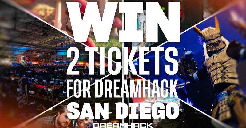 DreamHack's tweet photo. DreamHack San Diego is here! 🎉🎉🎉
To celebrate, we're giving away 5 sets of weekend passes so you and your friend can join in on the fun. Enter now for your chance to win! 🤩

DreamHack San Diego, April 7 - 9 
San Diego Convention Center