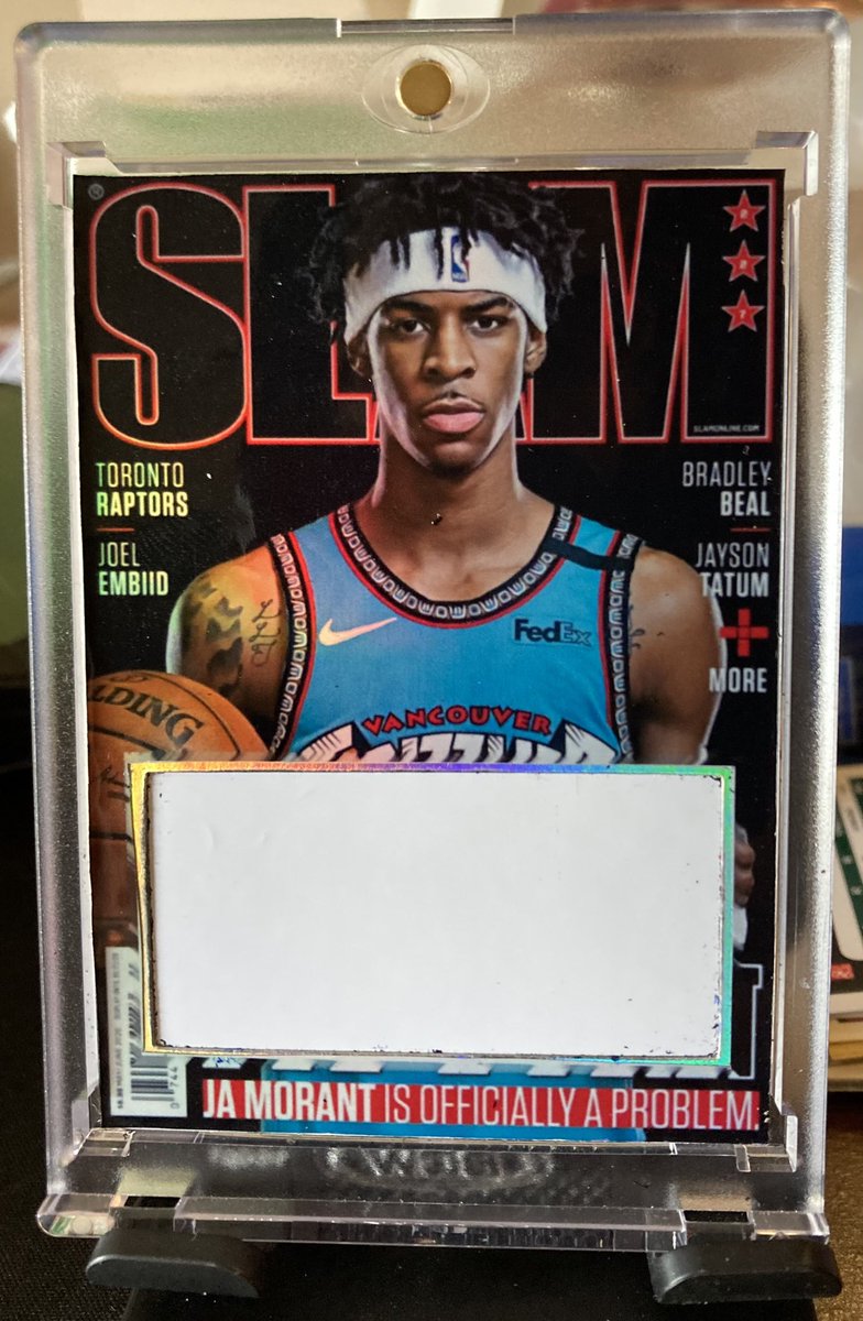 youngscards23's tweet photo. A custom made JA Morant holo Coin Card! Has small piece of dry erase board to write your name and date aka coin it! $60 shipped https://t.co/MT4GWLQM1c