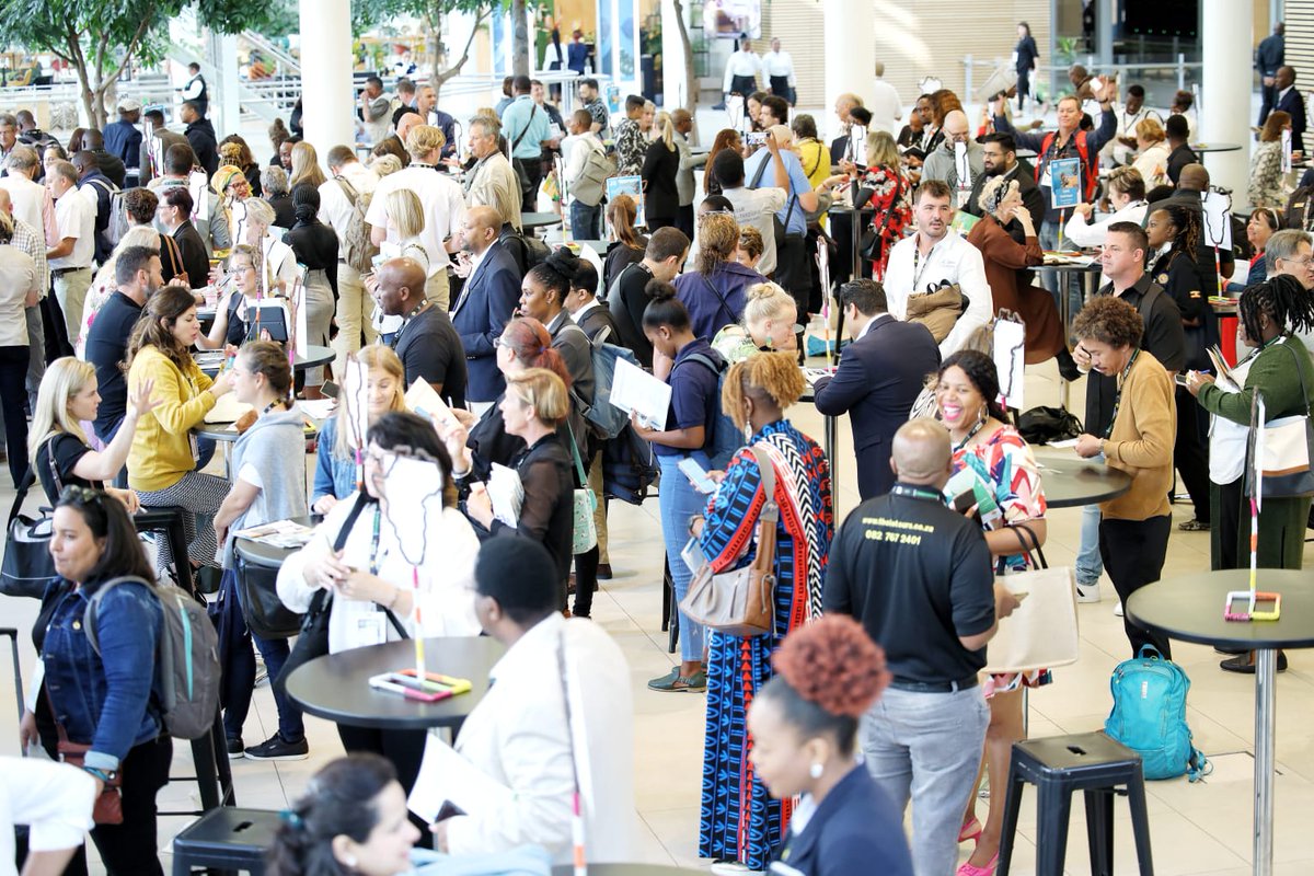 WTM_Africa's tweet photo. What an electrifying ambiance at the speed networking session between buyers and exhibitors at WTM Africa 2023! The room was buzzing with excitement as participants engaged in fast-paced, high-energy conversations about travel and tourism in Africa.  #WTMAfrica #IdeasArriveHere https://t.co/pb55V5LR6P