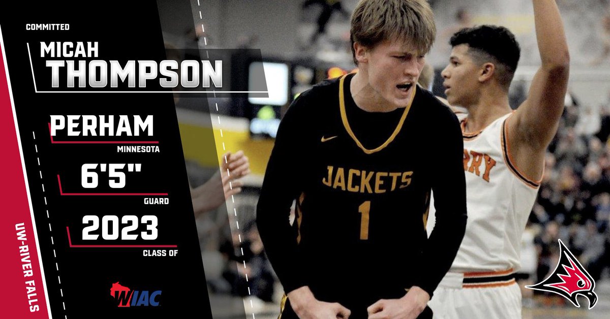 Micah Thompson (@micah1thompson) on Twitter photo Blessed to announce my commitment to University of Wisconsin - River Falls! Thank you to family, friends, coaches, and everyone else who have been a part of the journey! Excited to see what is in store from here on out! 🙏
<a href="/BoysPerham/">Perham Boys Basketball</a> <a href="/dcresap05/">Coach Cresap</a> 
<a href="/WCUHoops/">West Central United</a> <a href="/UWRFMensbball/">UWRF Mens Basketball</a> Blessed to announce my commitment to University of Wisconsin - River Falls! Thank you to family, friends, coaches, and everyone else who have been a part of the journey! Excited to see what is in store from here on out! 🙏
<a href="/BoysPerham/">Perham Boys Basketball</a> <a href="/dcresap05/">Coach Cresap</a> 
<a href="/WCUHoops/">West Central United</a> <a href="/UWRFMensbball/">UWRF Mens Basketball</a>