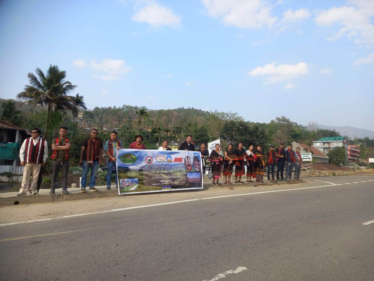 NPF_YouthWing's tweet photo. Citizens of #Sovima and #Medziphema , #Nagaland welcomes delegates of @g20org & @b20 . B20 Business summit Will be held in #Kohima Nagaland from April 4-6, 2023. #LandOfFestivals . https://t.co/8g6h7oIgH0
