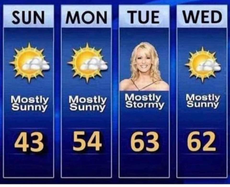 ChicagoVince's tweet image. Today's weather in NY ... Mostly Stormy. 
#CheetoInChief