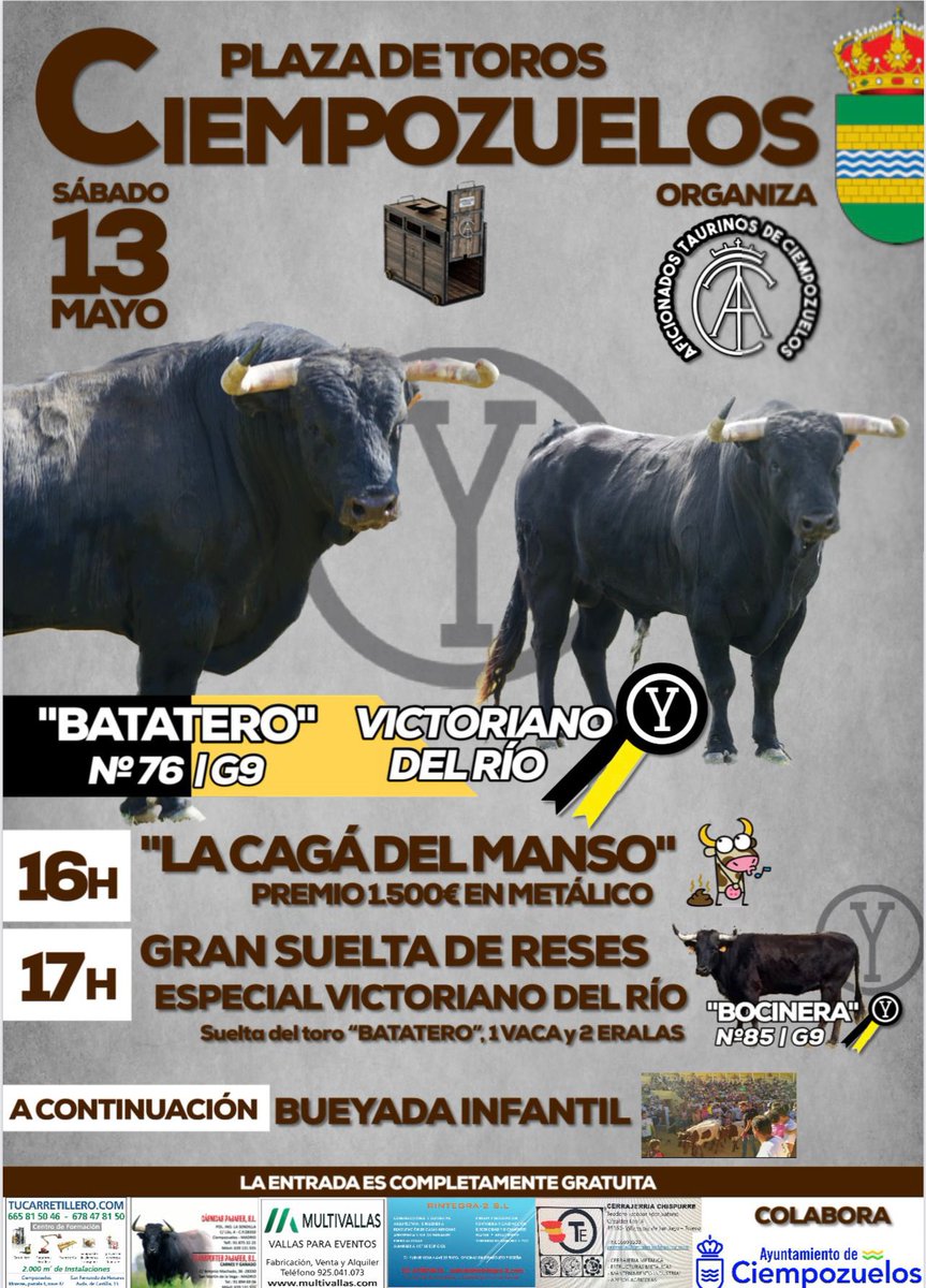 agusgomez86's tweet photo. Os esperamos a tod@s!!🐂🐂🐂🎊🙏🏻😍💪🏻💪🏻 https://t.co/EzYeS5tiVv