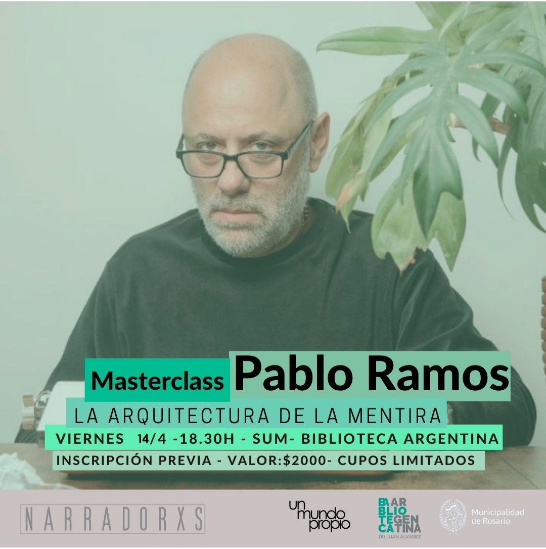 Se viene la segunda! Pablo Ramos y Damián Pulizzi en @plataformaLVDN. Además Pablo dará una masterclass en la Biblioteca argentina con cupo limitado. No digan que no aviso con tiempo.