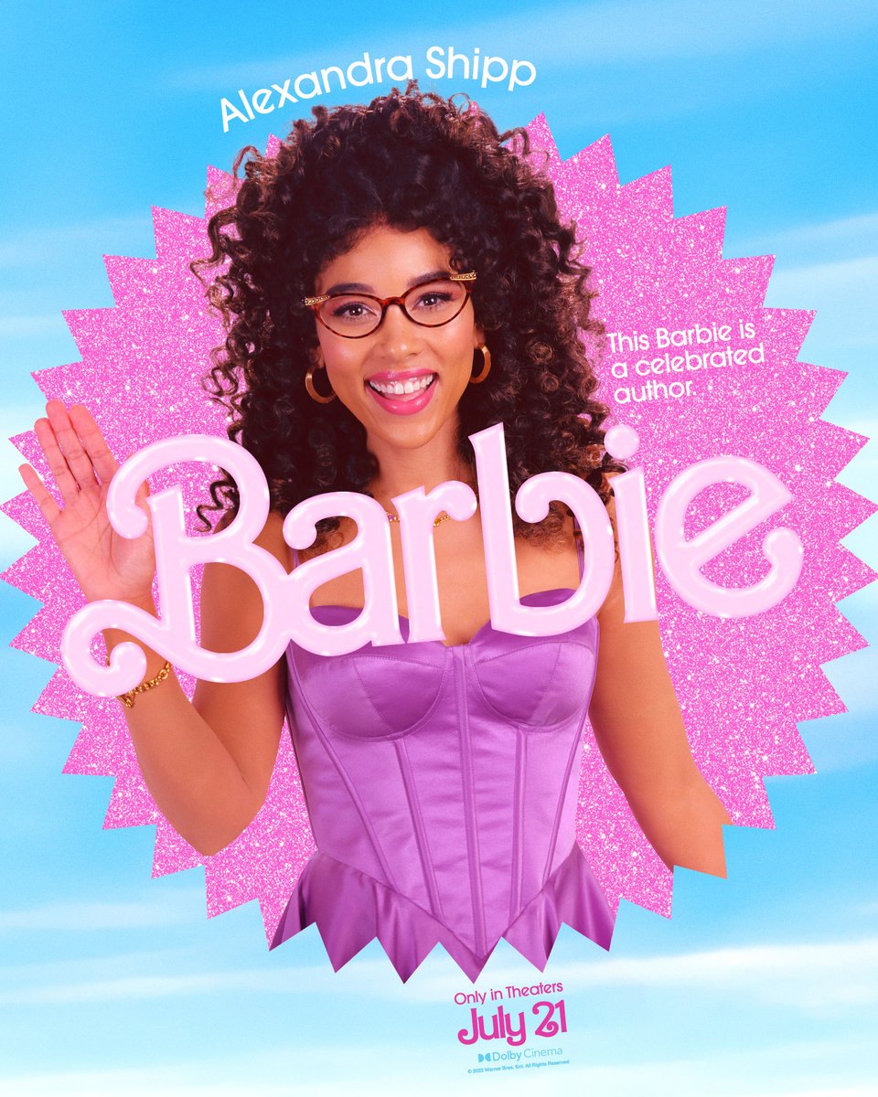 CinephileGuide's tweet photo. #Barbie character posters featuring Kate McKinnon, Ncuti Gatwa, Alexandra Shipp and Emerald Fennell https://t.co/axakzmN1tA