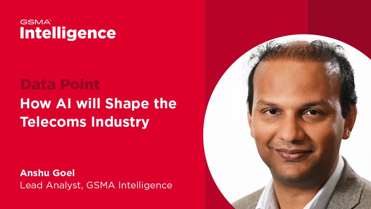 GSMAi's tweet photo. In this week’s #DataPoint, #GSMAIntelligence’s @anshugoelTMT discusses #AI's application in #telecoms, including improving customer experience & #connectivity.
Find out more in the video & the @GSMA’s recent publications on operator involvement with AI 👉https://t.co/uXfWGtS4Xc https://t.co/iCxioW0XBW
